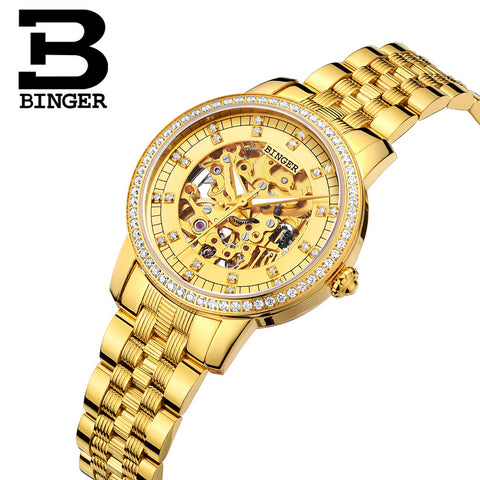 Image of Binger Swiss Mechanical Miyota Luxury Couple Watch B 5051