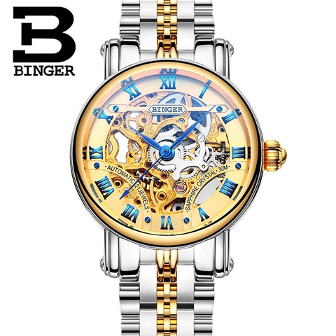 Image of Binger Swiss Hollow Mechanical Watch Women B 5066 HW