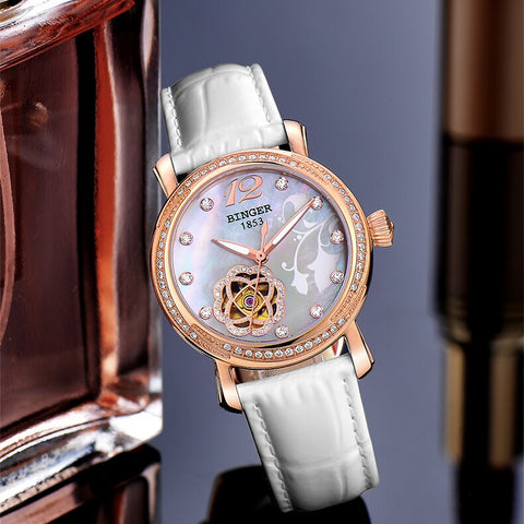 Image of Binger Swiss Tourbillon Mechanical Watch Women B 1132