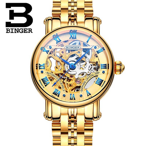 Image of Binger Swiss Hollow Mechanical Watch Women B 5066 HW
