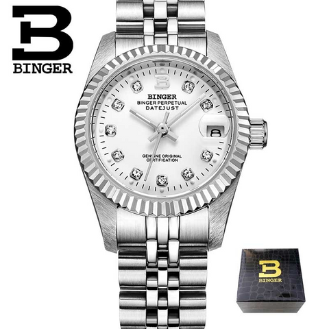 Image of Binger Swiss Striped Mechanical Women's Watch B 552 F