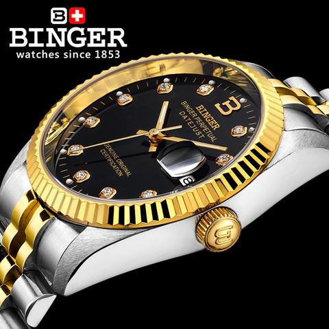 Image of Binger Swiss Striped Mechanical Women's Watch B 552 F