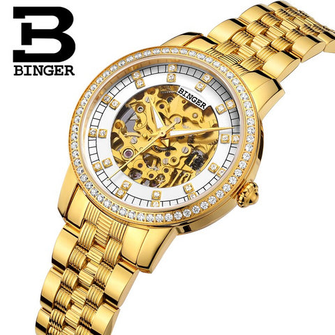 Image of Binger Swiss Mechanical Miyota Luxury Couple Watch B 5051