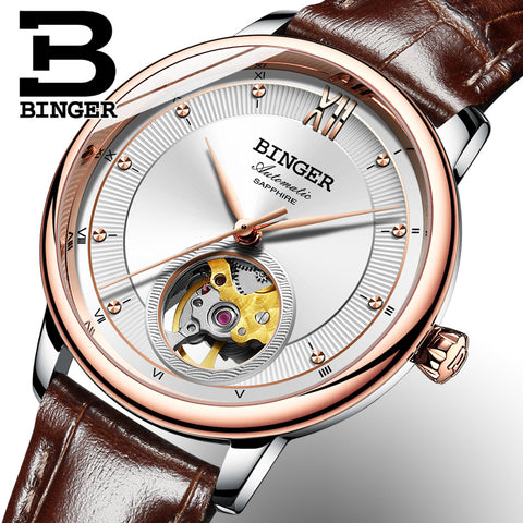 Image of Binger Swiss Ultra thin Super Luxury Tourbillon Men Watch B 1108