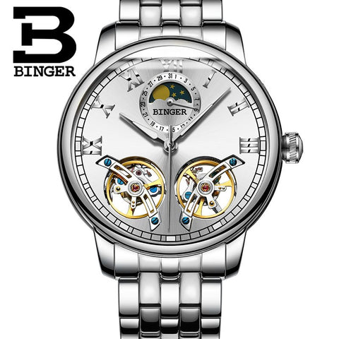Image of Binger Swiss Double Tourbillon Mechanical Watch Men B 8607