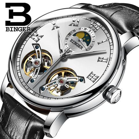 Image of Binger Swiss Double Tourbillon Mechanical Watch Men B 8607