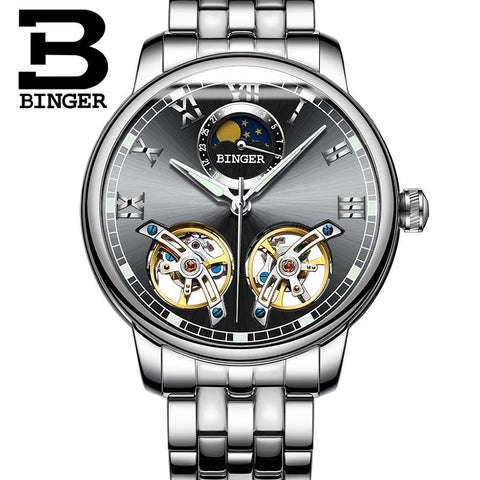 Image of Binger Swiss Double Tourbillon Mechanical Watch Men B 8607