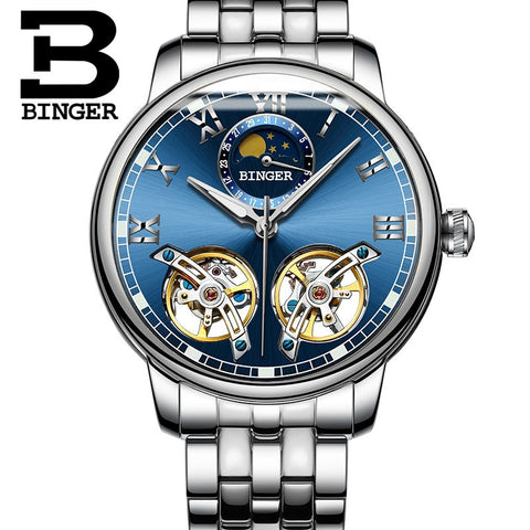 Image of Binger Swiss Double Tourbillon Mechanical Watch Men B 8607