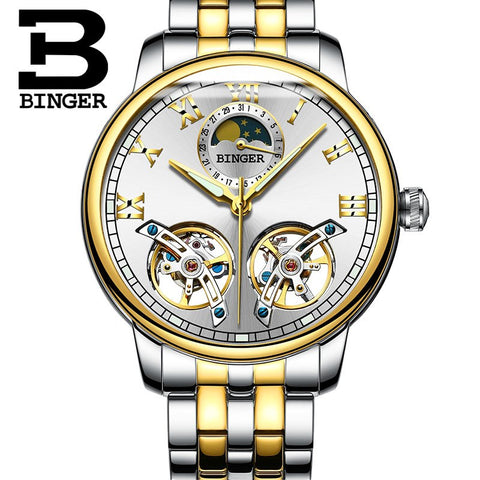 Image of Binger Swiss Double Tourbillon Mechanical Watch Men B 8607
