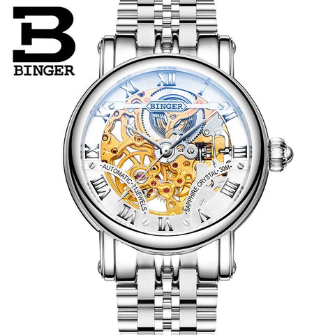 Image of Binger Swiss Hollow Mechanical Watch Men B 5066
