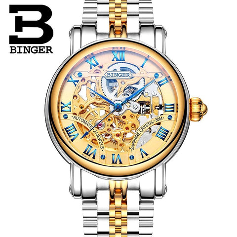 Image of Binger Swiss Hollow Mechanical Watch Men B 5066