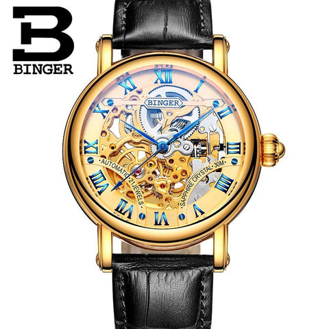 Image of Binger Swiss Hollow Mechanical Watch Men B 5066