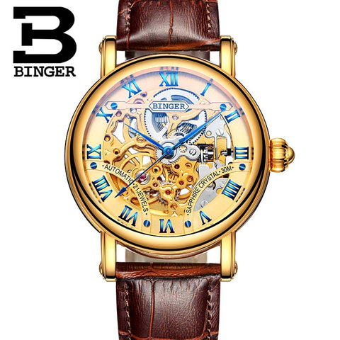 Image of Binger Swiss Hollow Mechanical Watch Men B 5066