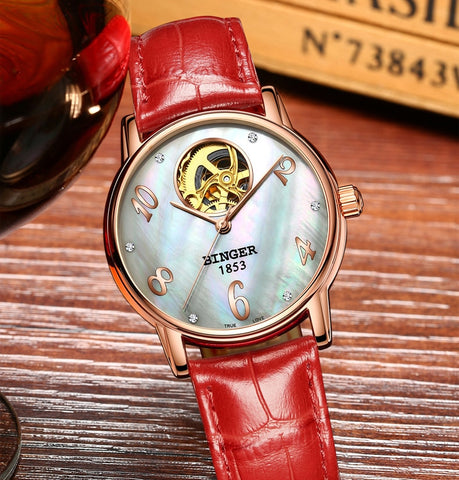 Image of Binger Swiss Tourbillon Mechanical Women Watch B 553