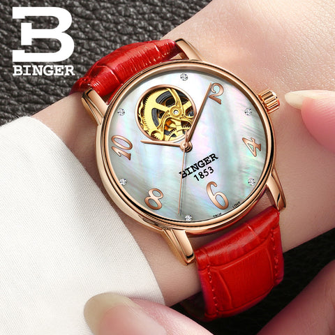Image of Binger Swiss Tourbillon Mechanical Women Watch B 553