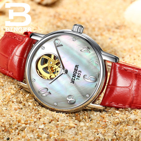 Image of Binger Swiss Tourbillon Mechanical Women Watch B 553