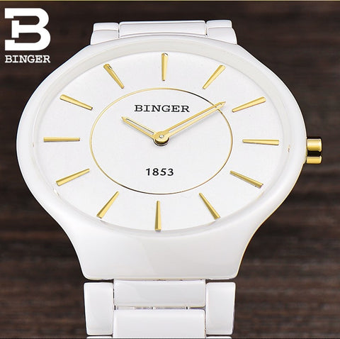 Image of Binger Swiss Ceramic Ultra Slim Quartz Watch Women B 8006