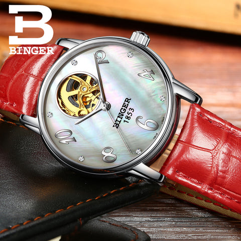 Image of Binger Swiss Tourbillon Mechanical Women Watch B 553