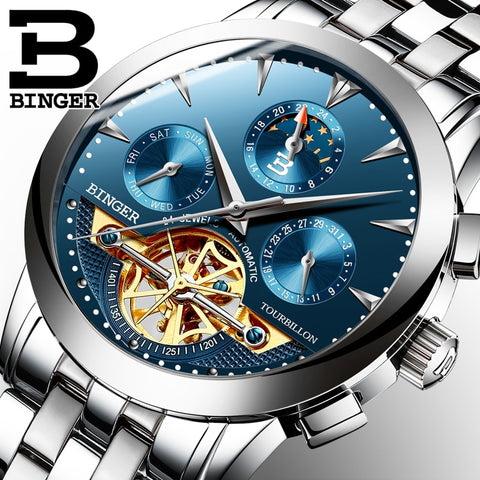 Image of Binger Swiss Turbo Tourbillon Mechanical Watch B 1188