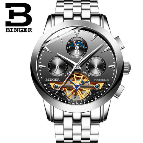 Image of Binger Swiss Turbo Tourbillon Mechanical Watch B 1188