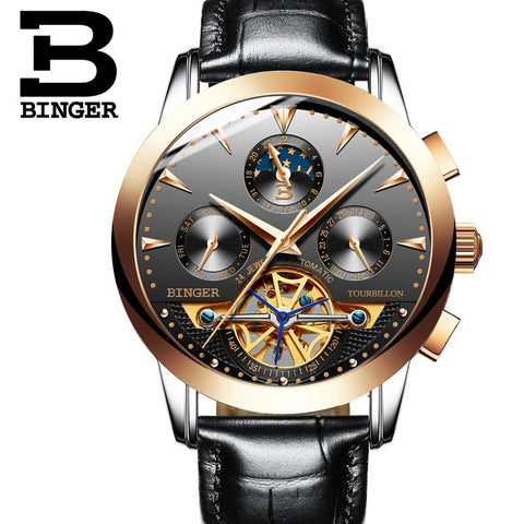Image of Binger Swiss Turbo Tourbillon Mechanical Watch B 1188