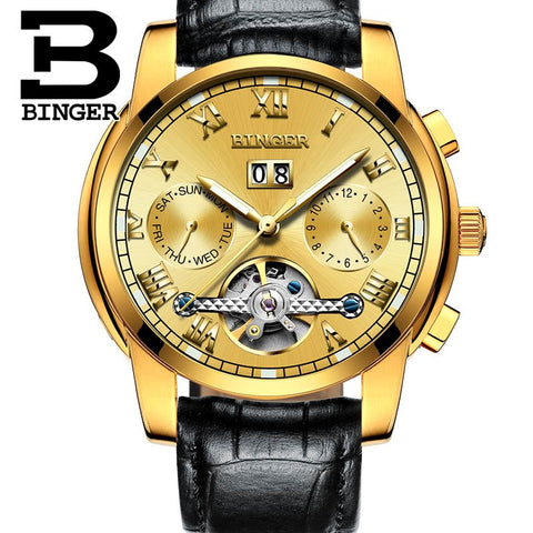 Image of Binger Swiss Sapphire Tourbillon Watch Men B 8601