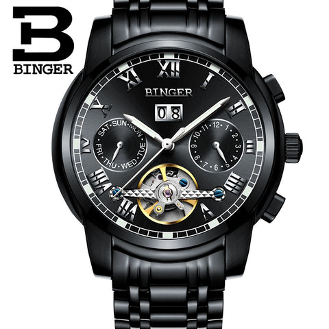 Image of Binger Swiss Sapphire Tourbillon Watch Men B 8601