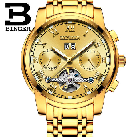 Image of Binger Swiss Sapphire Tourbillon Watch Men B 8601