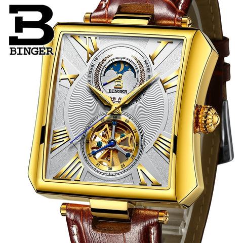 Image of Binger Swiss Square Tourbillon Mechanical Men's Watch B 5071
