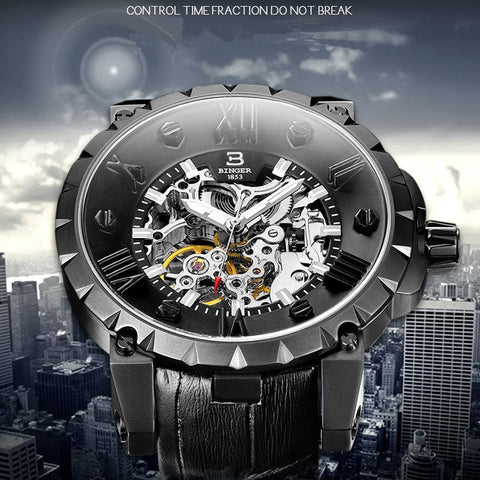 Image of Binger Swiss Skeleton Robust Mechanical Watch B 5032