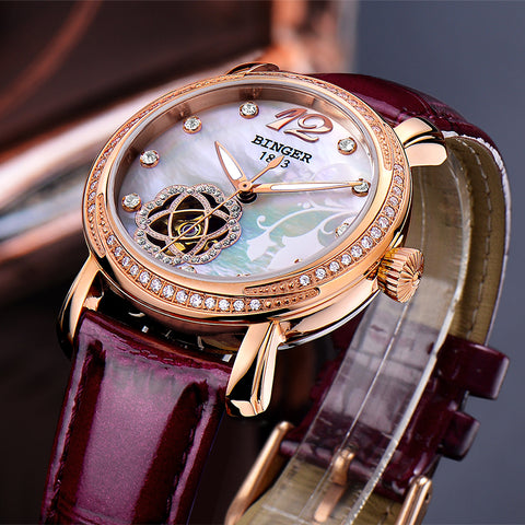 Image of Binger Swiss Tourbillon Mechanical Watch Women B 1132
