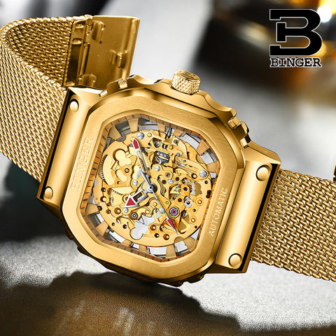 Image of Binger Swiss Ultra Luxury Skeleton Tourbillon Men Watch B 10008