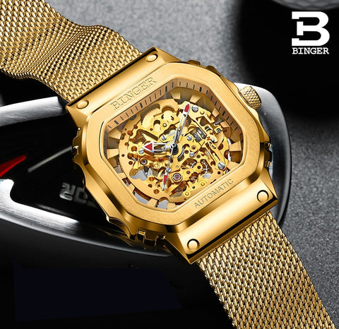 Image of Binger Swiss Ultra Luxury Skeleton Tourbillon Men Watch B 10008