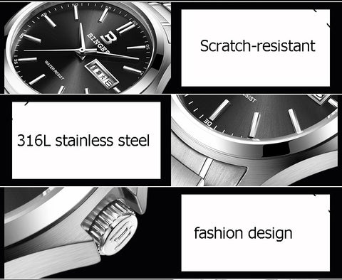 Image of Binger Swiss Men's Quartz Watch B 3052