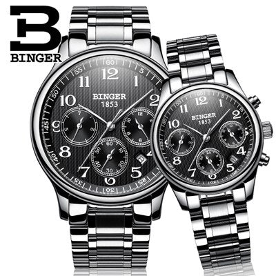 Image of Binger Swiss Sapphire Mechanical Couple Watch BS603CS