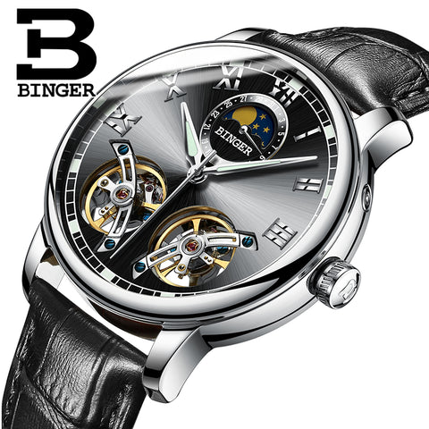 Image of Binger Swiss Double Tourbillon Mechanical Watch Men B 8607