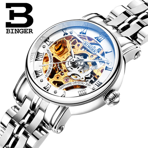 Image of Binger Swiss Hollow Mechanical Watch Women B 5066 HW