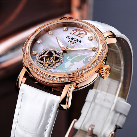 Image of Binger Swiss Tourbillon Mechanical Watch Women B 1132