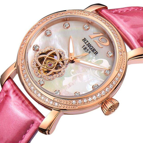 Image of Binger Swiss Tourbillon Mechanical Watch Women B 1132
