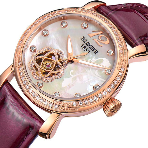 Image of Binger Swiss Tourbillon Mechanical Watch Women B 1132