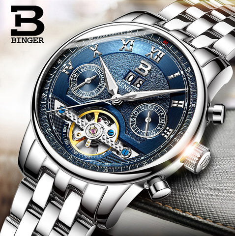 Image of Binger Swiss Sapphire Tourbillon Watch Men B 8603