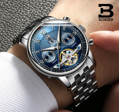 Image of Binger Swiss Sapphire Tourbillon Watch Men B 8603