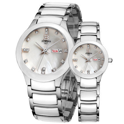 Image of Binger Swiss Ceramic Quartz Couple Watch BS236CC