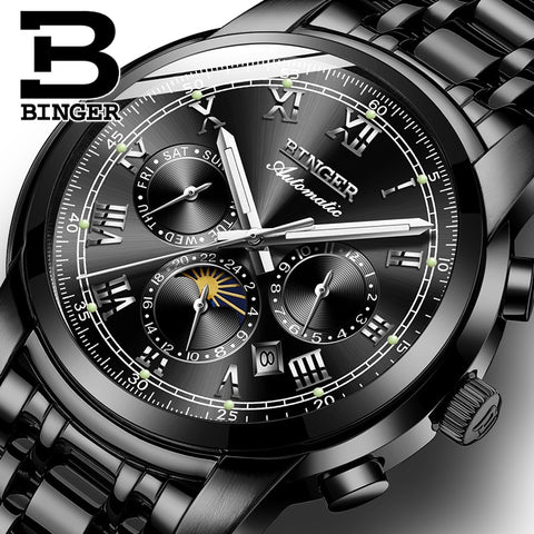 Image of Binger Swiss Mechanical Moon Phase Watch B 1178