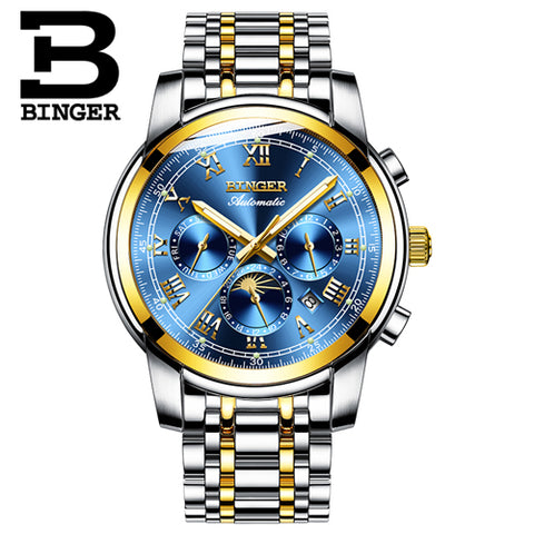 Image of Binger Swiss Mechanical Moon Phase Watch B 1178