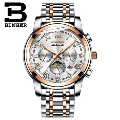 Image of Binger Swiss Mechanical Moon Phase Watch B 1178