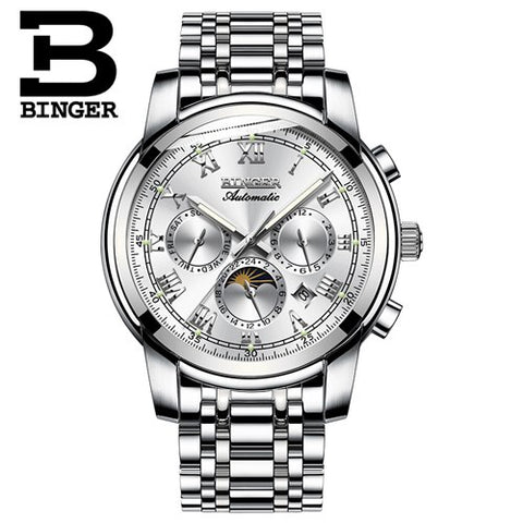Image of Binger Swiss Mechanical Moon Phase Watch B 1178