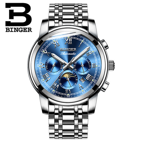 Image of Binger Swiss Mechanical Moon Phase Watch B 1178