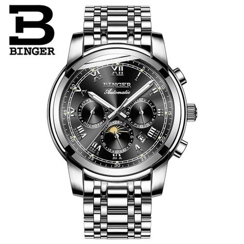 Image of Binger Swiss Mechanical Moon Phase Watch B 1178
