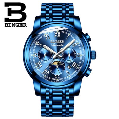 Image of Binger Swiss Mechanical Moon Phase Watch B 1178